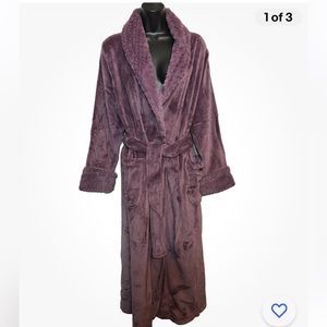New Women's M, Carole Hochman Plush Soft Polyester Fleece Wrap Robe, Purple